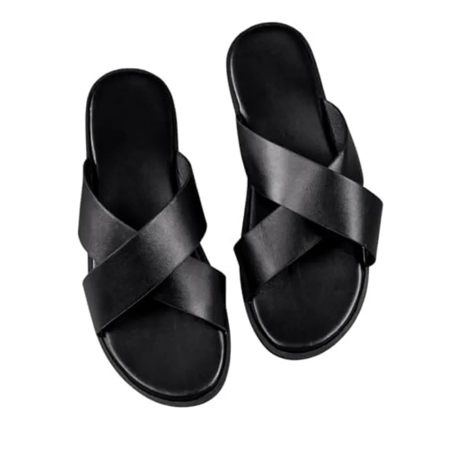 GORGLITTER Men's Leather Flip Flops Sandals 2026 Footwear Criss Cross House Slippers Summer Beach Slide Sandals
GORGLITTER Men's Leather Flip Flops Sandals 2026 Footwear Criss Cross House Slippers Summer Beach Slide Sandals