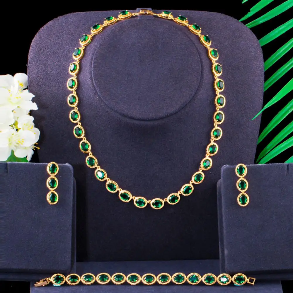 Pera Luxurious Green Cubic Zirconia Round Choker Engagement Party Necklace Bracelet Earrings for Brides Wedding Jewelry Set J388
Pera Luxurious Green Cubic Zirconia Round Choker Engagement Party Necklace Bracelet Earrings for Brides Wedding Jewelry Set J388