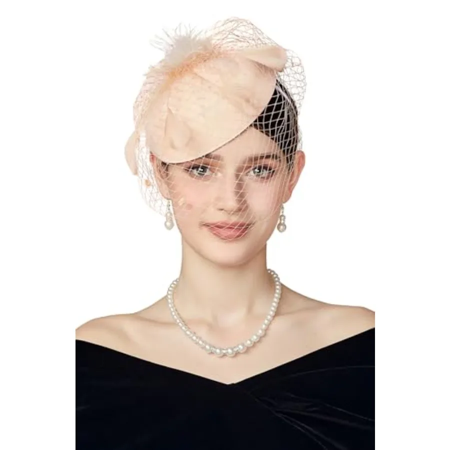 BABEYOND Fascinator Hat Veil Feather Fascinators Hair Clip Tea Party Pillbox Derby Hat Fascinator Bridal Wedding
BABEYOND Fascinator Hat Veil Feather Fascinators Hair Clip Tea Party Pillbox Derby Hat Fascinator Bridal Wedding