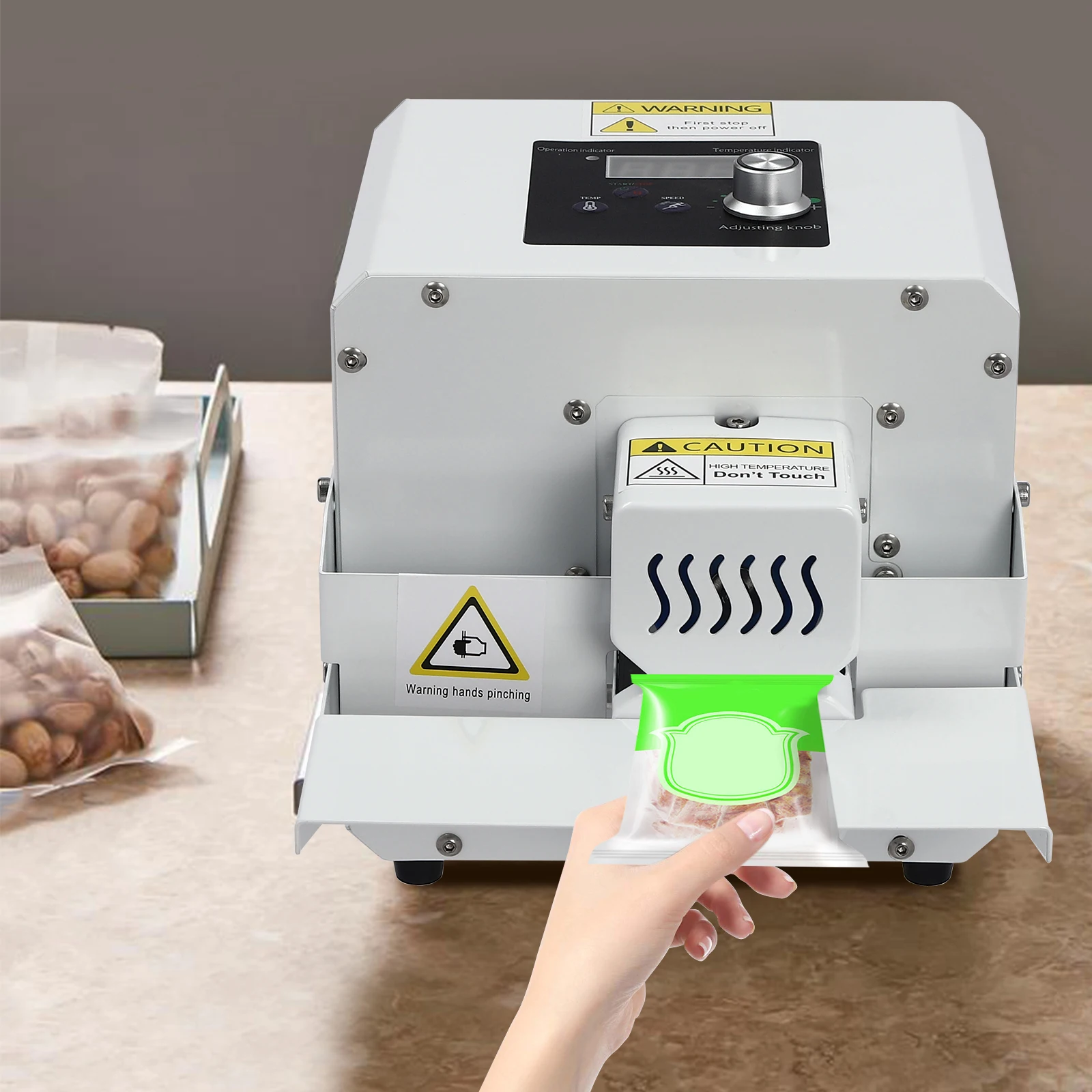 Heat Sealer Machine 80W Commercial Plastic Bag Automatic Food Plastic Bag Heat Sealing Machine for Small Shops, Home Kitchen
Heat Sealer Machine 80W Commercial Plastic Bag Automatic Food Plastic Bag Heat Sealing Machine for Small Shops, Home Kitchen