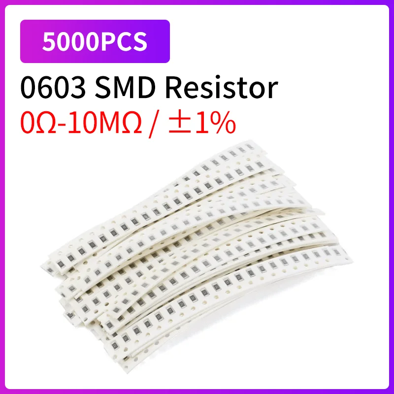 5000 шт. катушка 0603 SMD чип-резистор 1/10 Вт 1% 0 Ом-10 МОм прецизионные резисторы для поверхностного монтажа для печатной платы DIY электронная схема
5000 шт. катушка 0603 SMD чип-резистор 1/10 Вт 1% 0 Ом-10 МОм прецизионные резисторы для поверхностного монтажа для печатной платы DIY электронная схема