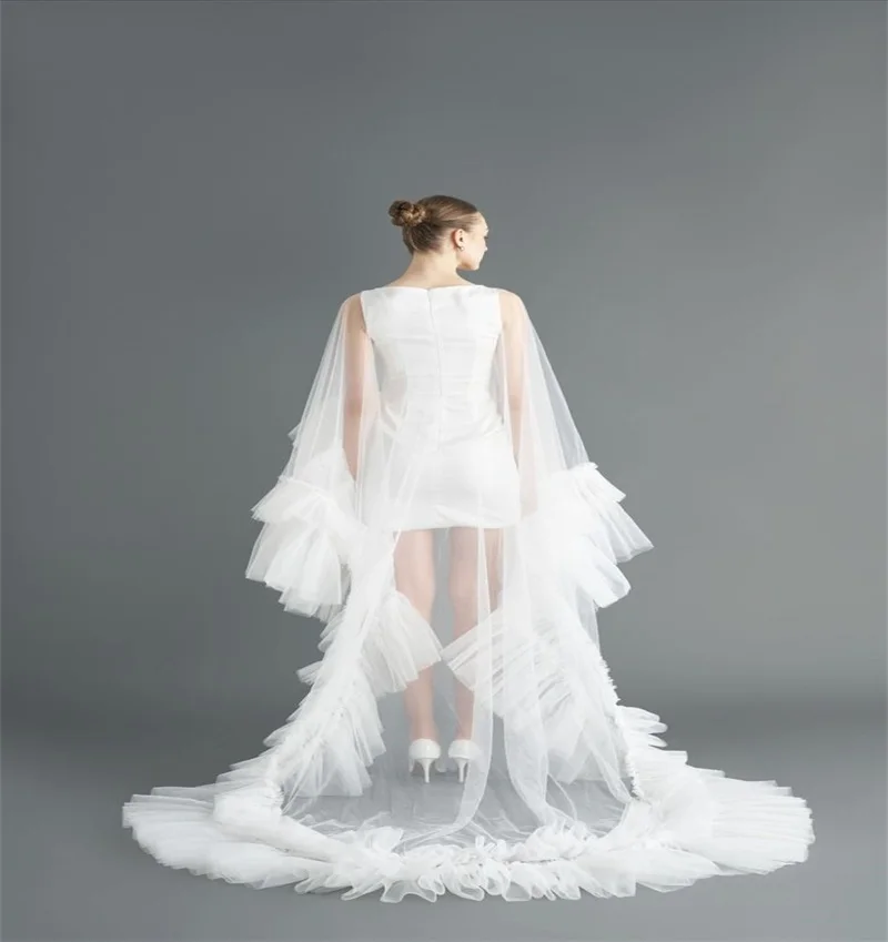 White Tulle Women Prom Dress Sexy Hi-Lo Full Sleeves Bridal Party Gown Hi-Lo Evening Gown Sleepwear Tiered Mesh Customized Skirt
White Tulle Women Prom Dress Sexy Hi-Lo Full Sleeves Bridal Party Gown Hi-Lo Evening Gown Sleepwear Tiered Mesh Customized Skirt