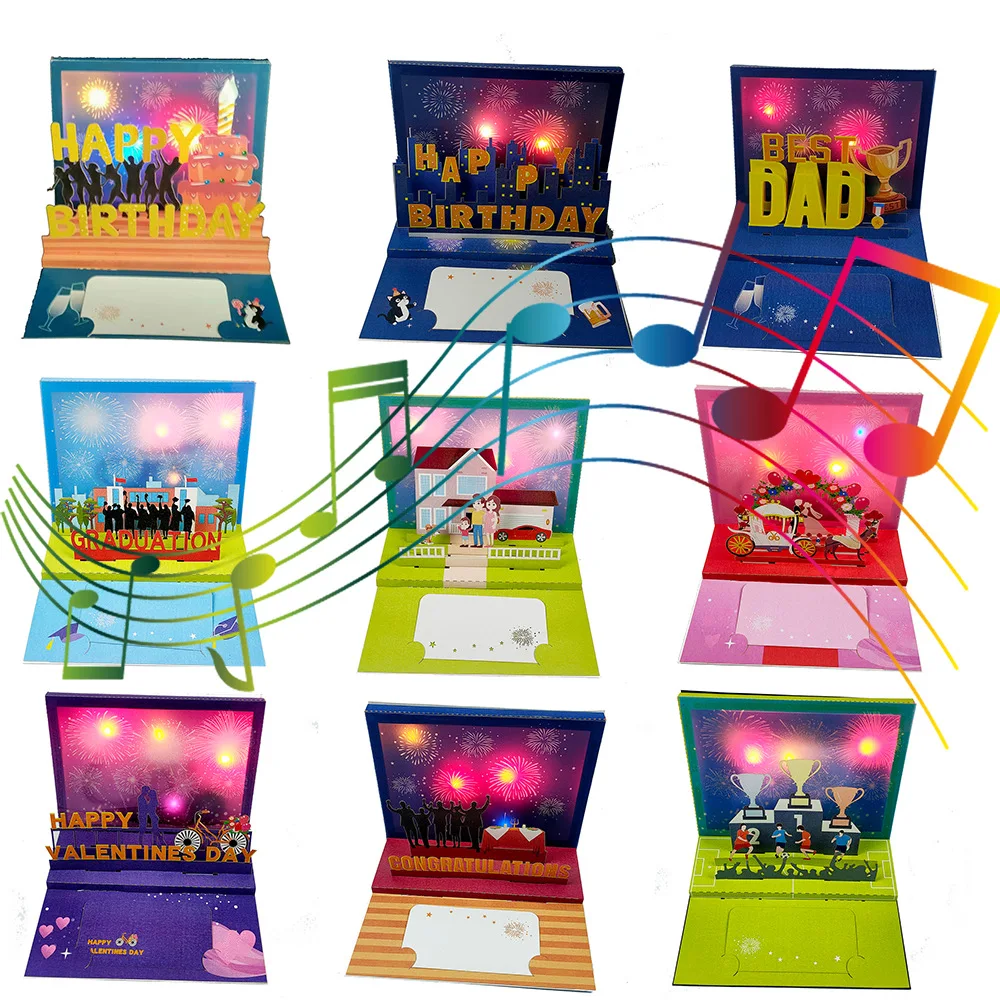Romantic Light Display 3D Birthday Greeting Cards Mother's Day Stamping Card Friends Birthday Gifts Supplies Music Card
Romantic Light Display 3D Birthday Greeting Cards Mother's Day Stamping Card Friends Birthday Gifts Supplies Music Card