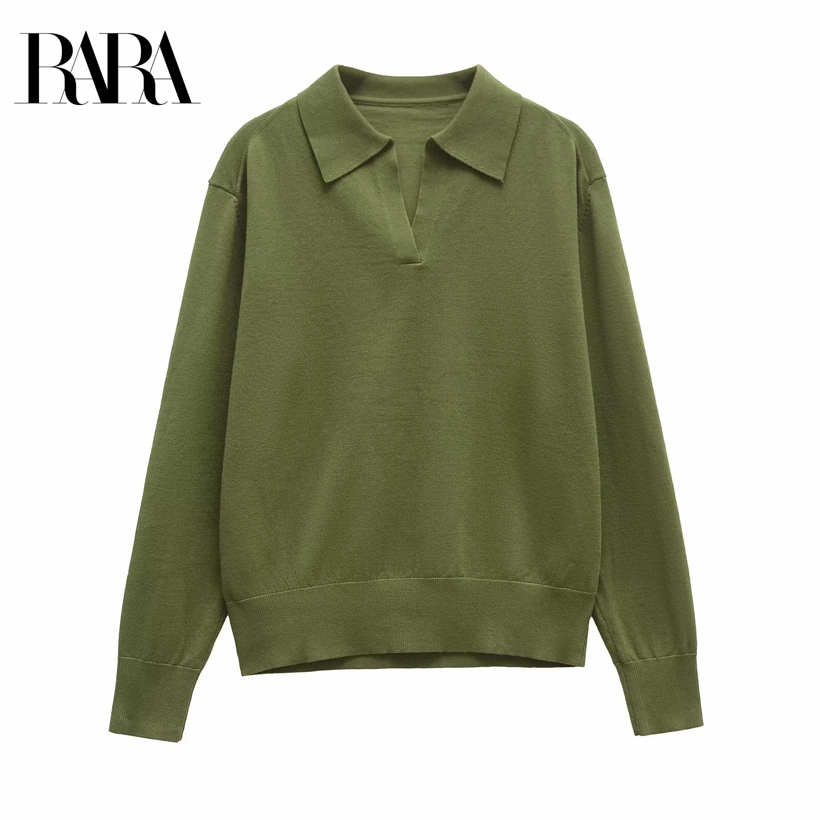 RARA 2025 Women's Long Sleeve Top with Collared Design and V - notch Front Loose Fit and Ribbed Hem for Daily Casual Wear
RARA 2025 Women's Long Sleeve Top with Collared Design and V - notch Front Loose Fit and Ribbed Hem for Daily Casual Wear