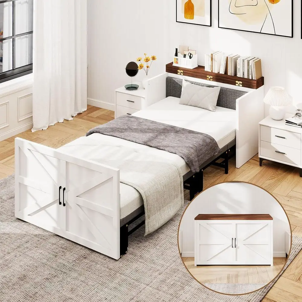 Кровать-трансформер 2-в-1 размера Twin с шкафом, компактная скрытая кровать с местом для хранения для спальни, гостиной или офиса
Кровать-трансформер 2-в-1 размера Twin с шкафом, компактная скрытая кровать с местом для хранения для спальни, гостиной или офиса