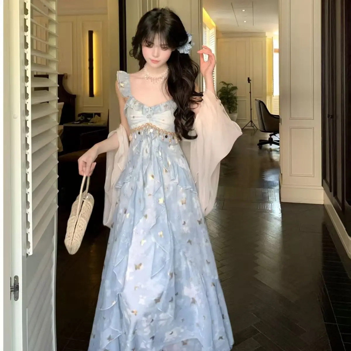 French Vintage Elegant Women Dresses Y2k Butterfly Sequin Fairy Long Dress Fashion Female Korea Style Chic Outfits Summer New
French Vintage Elegant Women Dresses Y2k Butterfly Sequin Fairy Long Dress Fashion Female Korea Style Chic Outfits Summer New