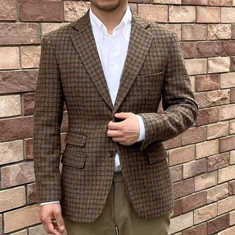 Повседневный модный твидовый пиджак Masculino, винтажные пиджаки для мужчин, мужской пиджак, куртка, дизайнерская одежда, зеленый клетчатый мужской костюм
Повседневный модный твидовый пиджак Masculino, винтажные пиджаки для мужчин, мужской пиджак, куртка, дизайнерская одежда, зеленый клетчатый мужской костюм