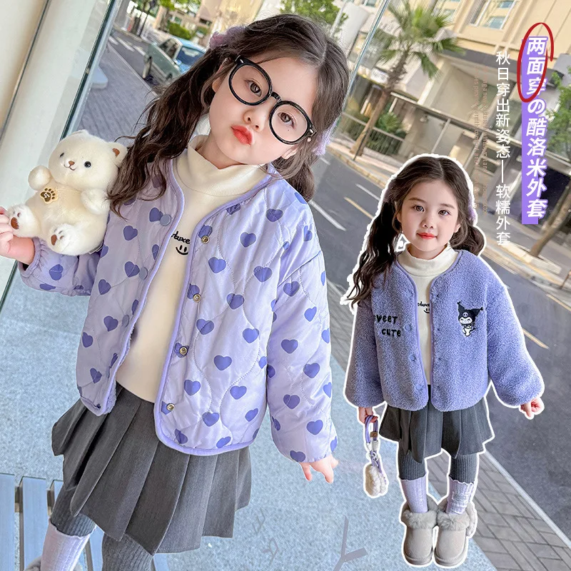 Anime Kuromi girls' cartoon cotton jacket with a jacket on both sides Autumn and winter velvet women's casual fashion jacket
Anime Kuromi girls' cartoon cotton jacket with a jacket on both sides Autumn and winter velvet women's casual fashion jacket