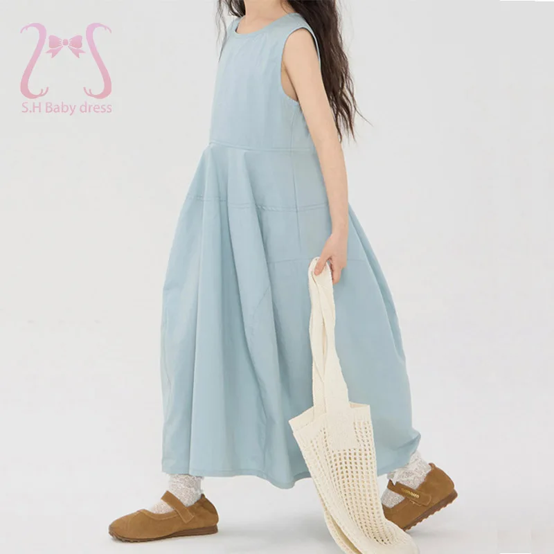 Fashionable Girl Solid Light Blue Sleeveless Dress Lightweight Breathable Summer Sundress Children Soft Toddler Cotton Costume
Fashionable Girl Solid Light Blue Sleeveless Dress Lightweight Breathable Summer Sundress Children Soft Toddler Cotton Costume