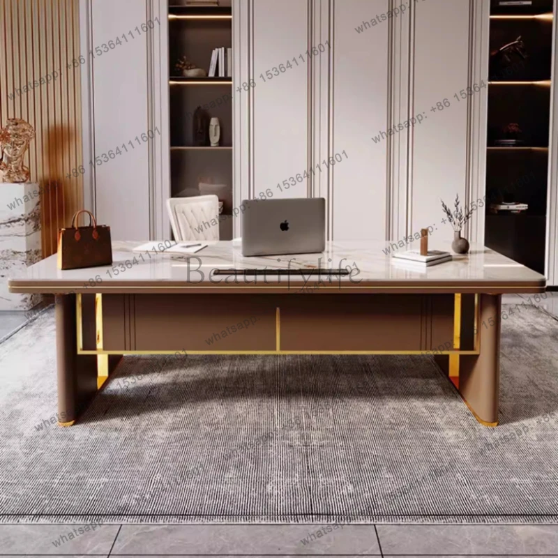 Italian style sintered stone office table Modern Minimalism high-end luxury Computer desk l shaped desk bureaux de travail
Italian style sintered stone office table Modern Minimalism high-end luxury Computer desk l shaped desk bureaux de travail