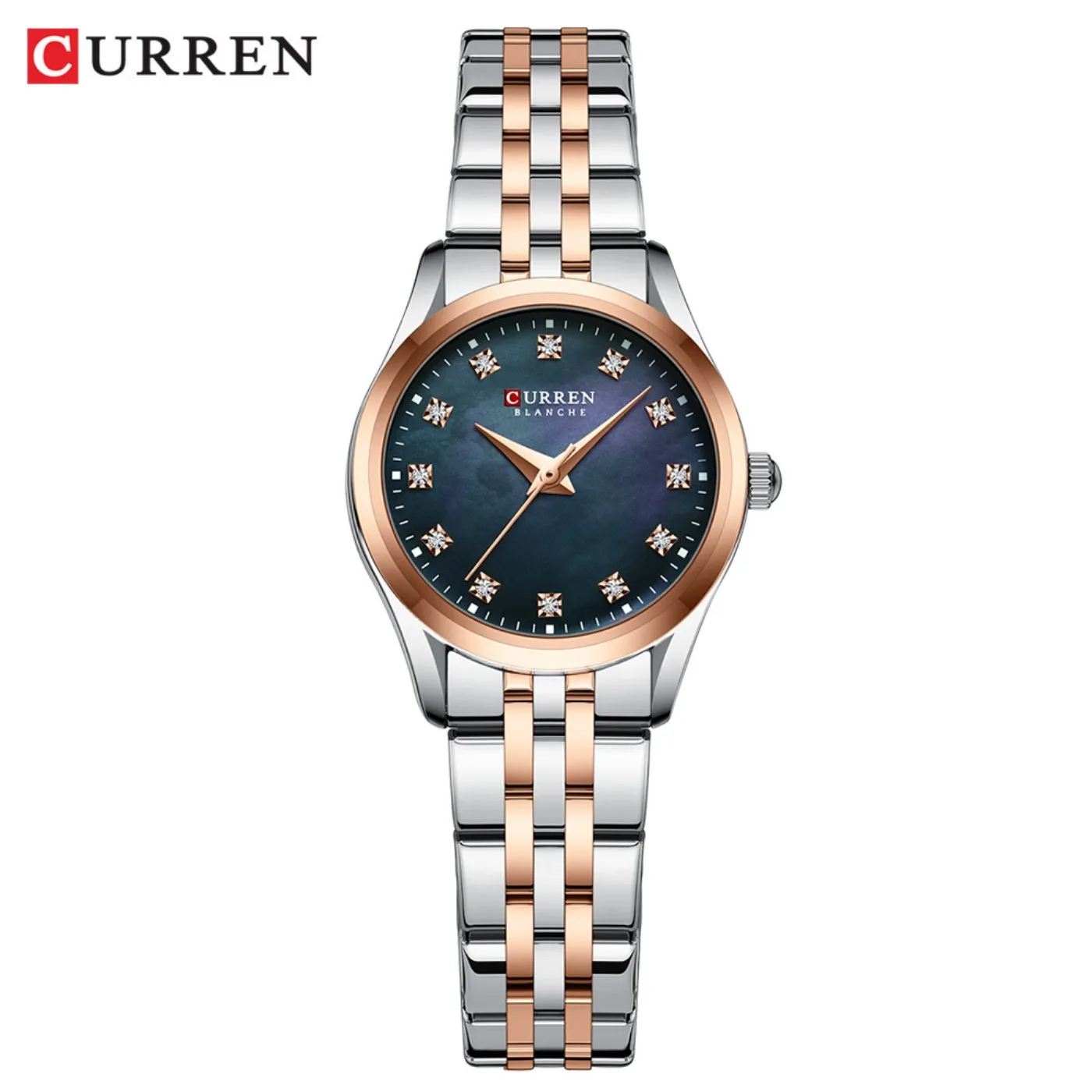 CURREN Ladies Watch with Two-Tone Stainless Steel Bracelet 28mm Dial with Rhinestones Markers Shimmering Shell Dial Elegant Idea
CURREN Ladies Watch with Two-Tone Stainless Steel Bracelet 28mm Dial with Rhinestones Markers Shimmering Shell Dial Elegant Idea