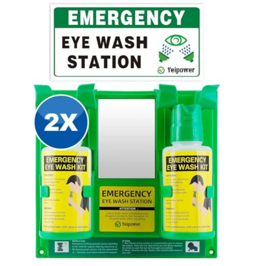 Portable Eyewash Station OSHA-Approved - Upgraded Emergency Eye Wash Bottles Flush Kit Clean Both Eyes Simultaneously First Aid
Portable Eyewash Station OSHA-Approved - Upgraded Emergency Eye Wash Bottles Flush Kit Clean Both Eyes Simultaneously First Aid