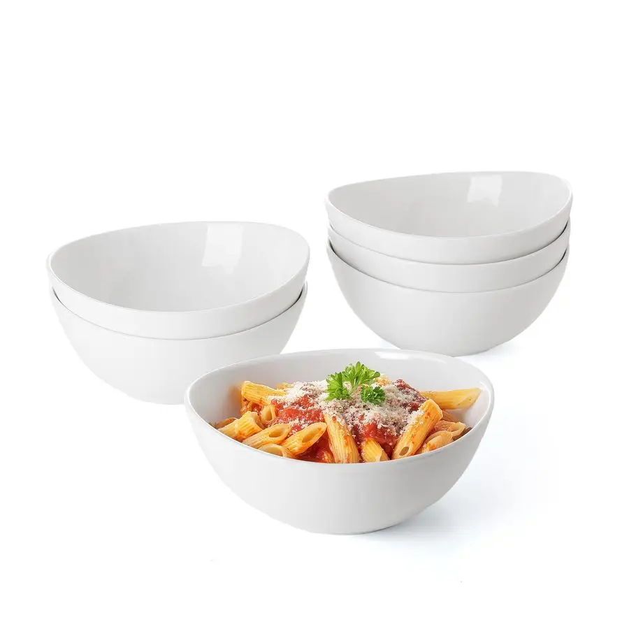 Большие белые фарфоровые миски на 28 унций, набор из 6 салатов, макарон, сервировочные миски для супа, большие керамические обеденные миски
Большие белые фарфоровые миски на 28 унций, набор из 6 салатов, макарон, сервировочные миски для супа, большие керамические обеденные миски