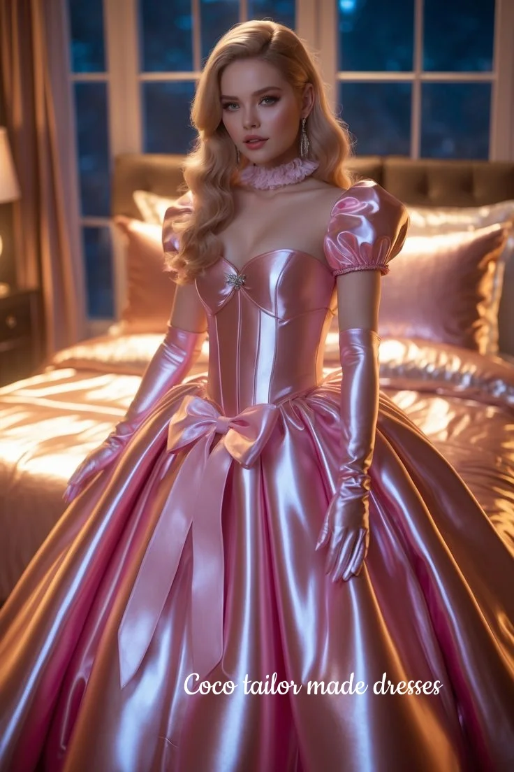 Shiny Pink PVC Prom Dress Sweetheart A-Line Long Evening Gowns With Bow And puff Sleeves Cosplay Party Costume Customized
Shiny Pink PVC Prom Dress Sweetheart A-Line Long Evening Gowns With Bow And puff Sleeves Cosplay Party Costume Customized