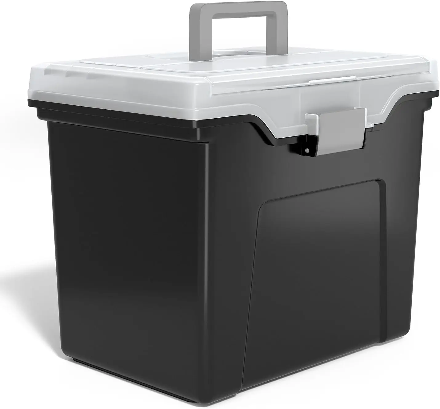 Portable File Folder Tote for Letter Size Hanging Folders, Security Latch & Built-In Lid Organizer, Black/Clear
Portable File Folder Tote for Letter Size Hanging Folders, Security Latch & Built-In Lid Organizer, Black/Clear