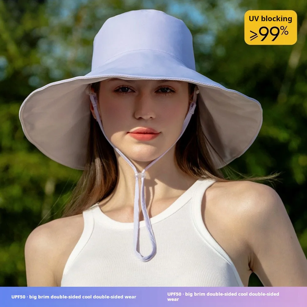Oversized brim Ice silk ice double sided fisherman hat Women's summer sun hat Outdoor UV protection sun hat
Oversized brim Ice silk ice double sided fisherman hat Women's summer sun hat Outdoor UV protection sun hat