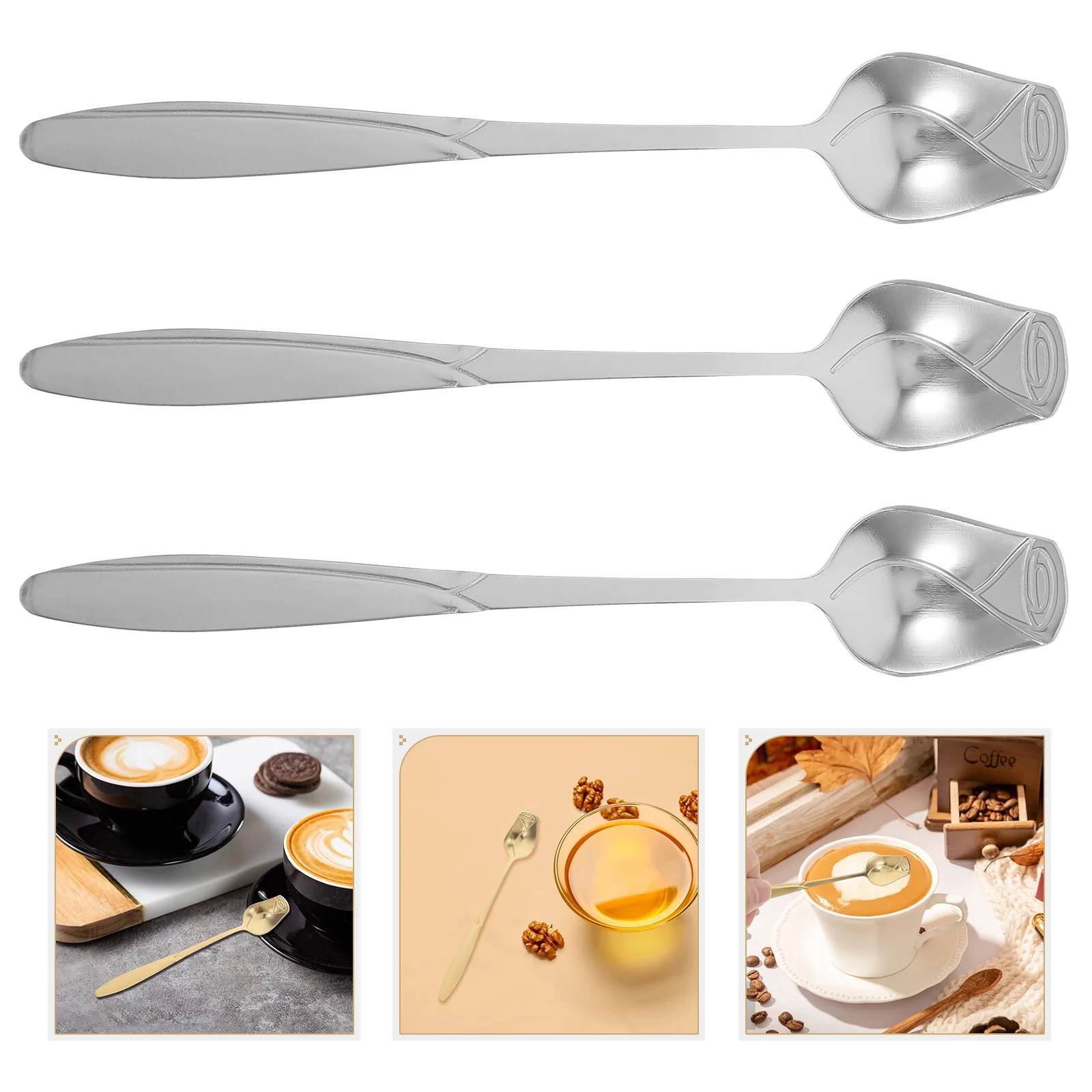 3 Pcs Metal Rose Spoon Spoons for Desserts Stainless Steel Cappuccino Portable Pudding
3 Pcs Metal Rose Spoon Spoons for Desserts Stainless Steel Cappuccino Portable Pudding
