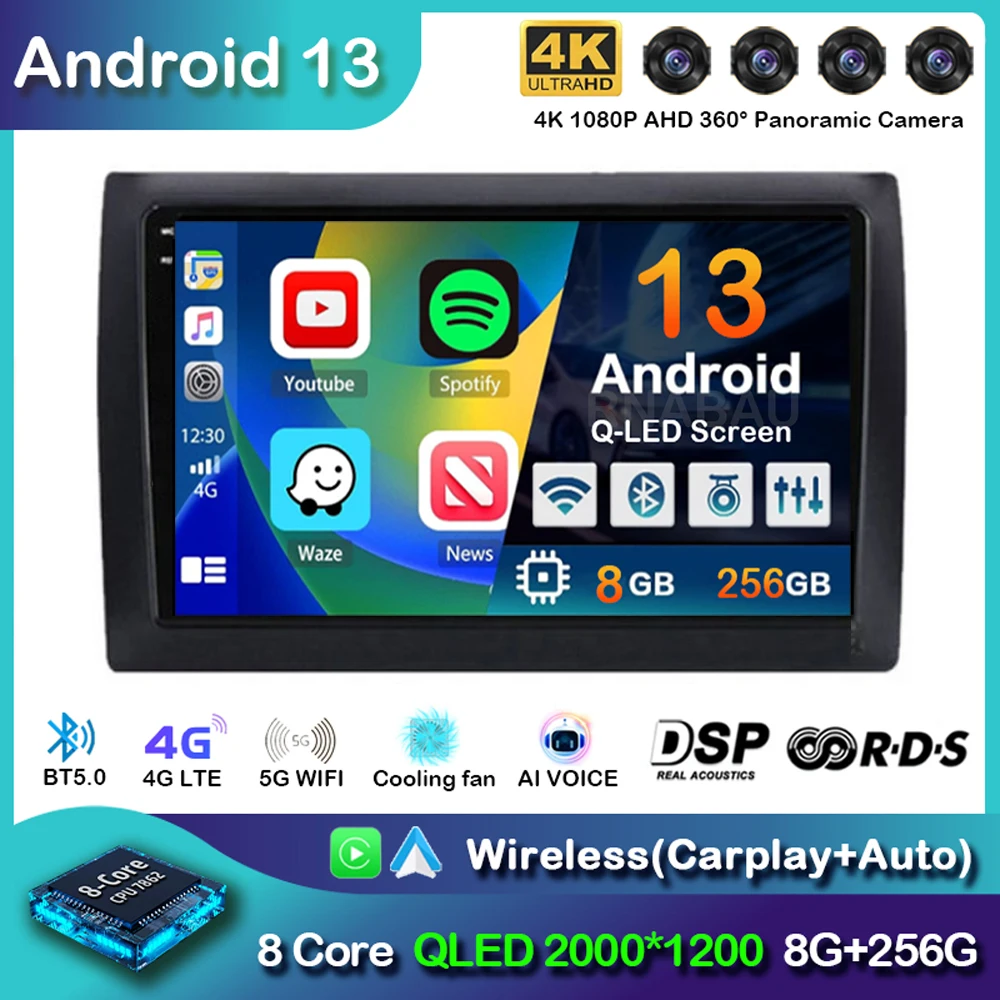 Android 13 CarPlay Auto Car Radio For Fiat Stilo 2001-2010 Multimedia Video Player GPS Navigation 4G+WIFI Stereo Audio Head Unit
Android 13 CarPlay Auto Car Radio For Fiat Stilo 2001-2010 Multimedia Video Player GPS Navigation 4G+WIFI Stereo Audio Head Unit