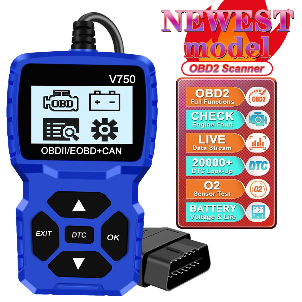 Многоязычный сканер OBD2 V750, автомобильный диагностический инструмент, проверка системы двигателя, считыватель информационных кодов автомобиля, тестер батареи
Многоязычный сканер OBD2 V750, автомобильный диагностический инструмент, проверка системы двигателя, считыватель информационных кодов автомобиля, тестер батареи