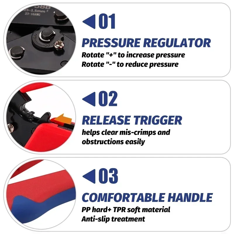 Interchangeable Non-insulated/ferrule Jaw Pliers Crimping Tools Ratcheting For Terminals Xh2.54/dupont2.54/2.8/4.8/6.3/
Interchangeable Non-insulated/ferrule Jaw Pliers Crimping Tools Ratcheting For Terminals Xh2.54/dupont2.54/2.8/4.8/6.3/