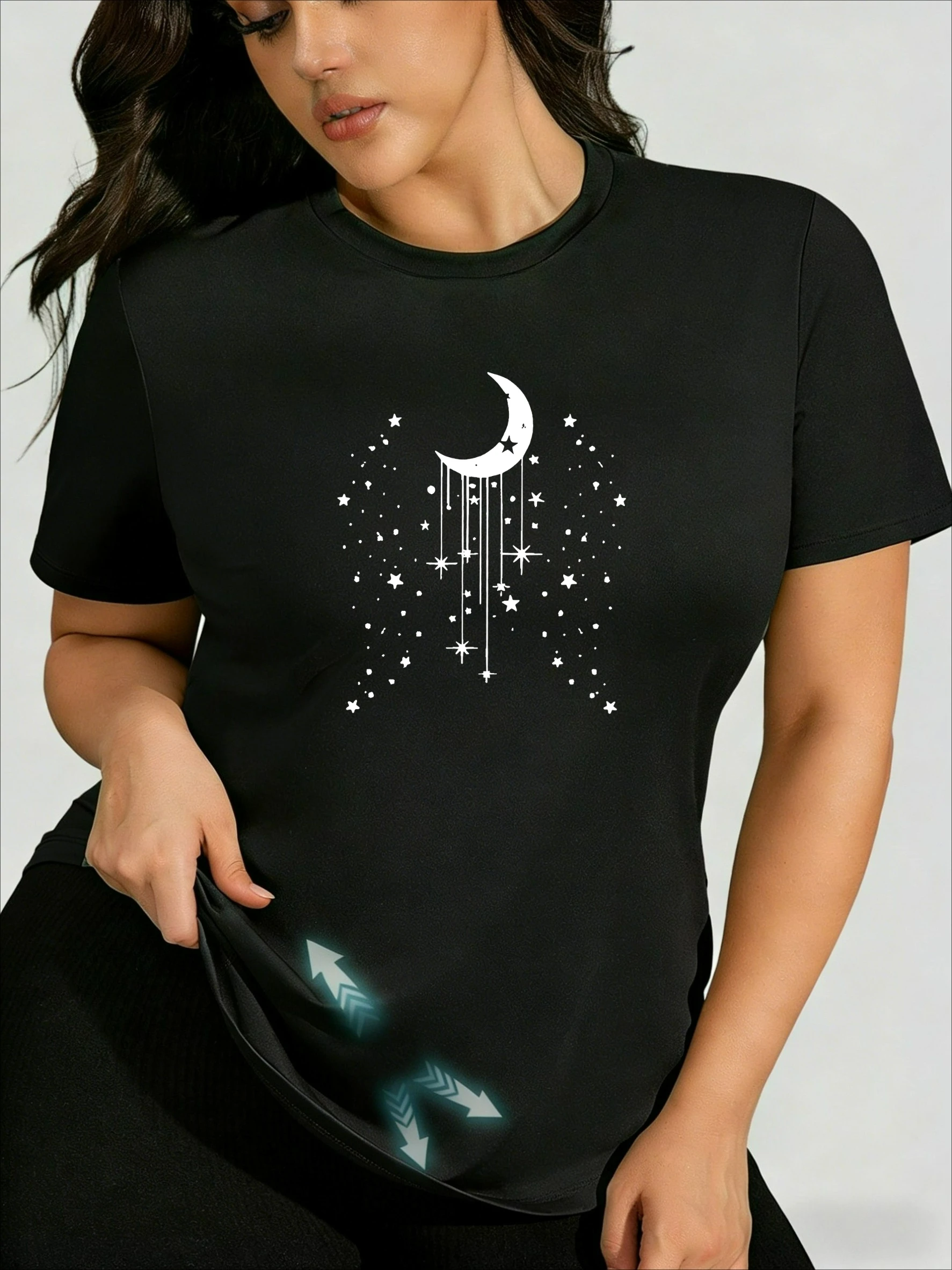 Sweet Cool Star-Moon Flowery Print Plus Size T-Shirt, Slim Fit Slimming Figure-Flattering Short Sleeve in Hot Girl Style
Sweet Cool Star-Moon Flowery Print Plus Size T-Shirt, Slim Fit Slimming Figure-Flattering Short Sleeve in Hot Girl Style
