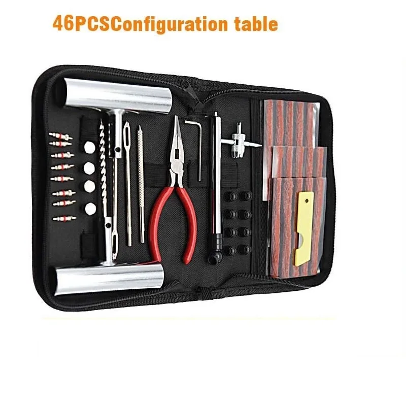 Auto Bike Tire Repair Puncture Plug Garage Accessories46Pcs Car Tire Repair Tool Tire Repair Kit Studding Tool Set
Auto Bike Tire Repair Puncture Plug Garage Accessories46Pcs Car Tire Repair Tool Tire Repair Kit Studding Tool Set