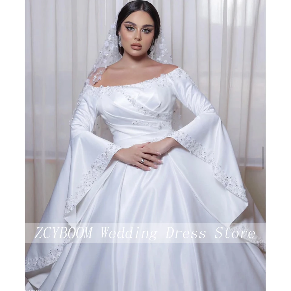 Luxury Boat Neck Sequin Flare Sleeves Flowers Wedding Dress 2023 Ball Gown Floor Length Sweep Train Off The Shoulder Bridal Gown
Luxury Boat Neck Sequin Flare Sleeves Flowers Wedding Dress 2023 Ball Gown Floor Length Sweep Train Off The Shoulder Bridal Gown