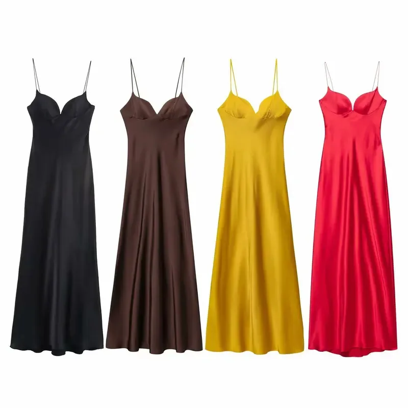 Elegant Chic Satin Maxi Dress for Women Sweetheart Neck Solid Color Summer 2025 Party Festival Fashion Suspender Style
Elegant Chic Satin Maxi Dress for Women Sweetheart Neck Solid Color Summer 2025 Party Festival Fashion Suspender Style