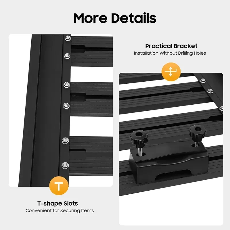 63×47.24In Flat Roof Platform Rack Heavy Duty 330-441LBS Load Capacity Adjustable Universal SUV Exterior Cargo
63×47.24In Flat Roof Platform Rack Heavy Duty 330-441LBS Load Capacity Adjustable Universal SUV Exterior Cargo
