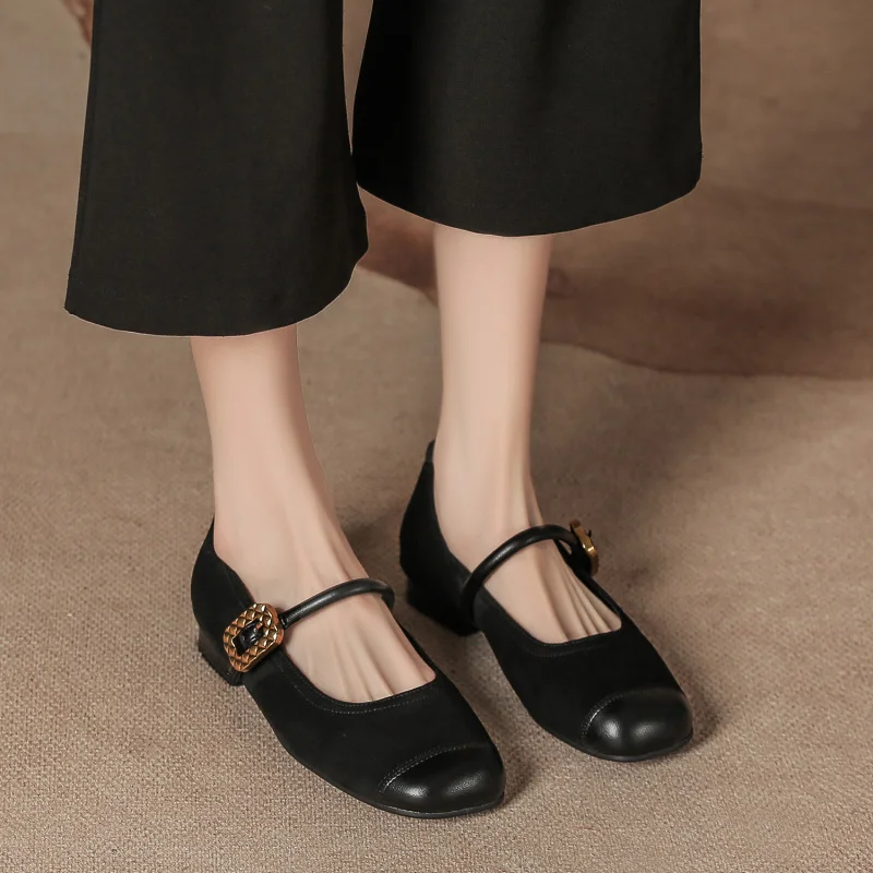 Spring and Autumn Mary Jane Shoes with Chunky Heel, Suede Round Toe, Low Heel, High-End Retro Granny Shoes, Patchwork
Spring and Autumn Mary Jane Shoes with Chunky Heel, Suede Round Toe, Low Heel, High-End Retro Granny Shoes, Patchwork