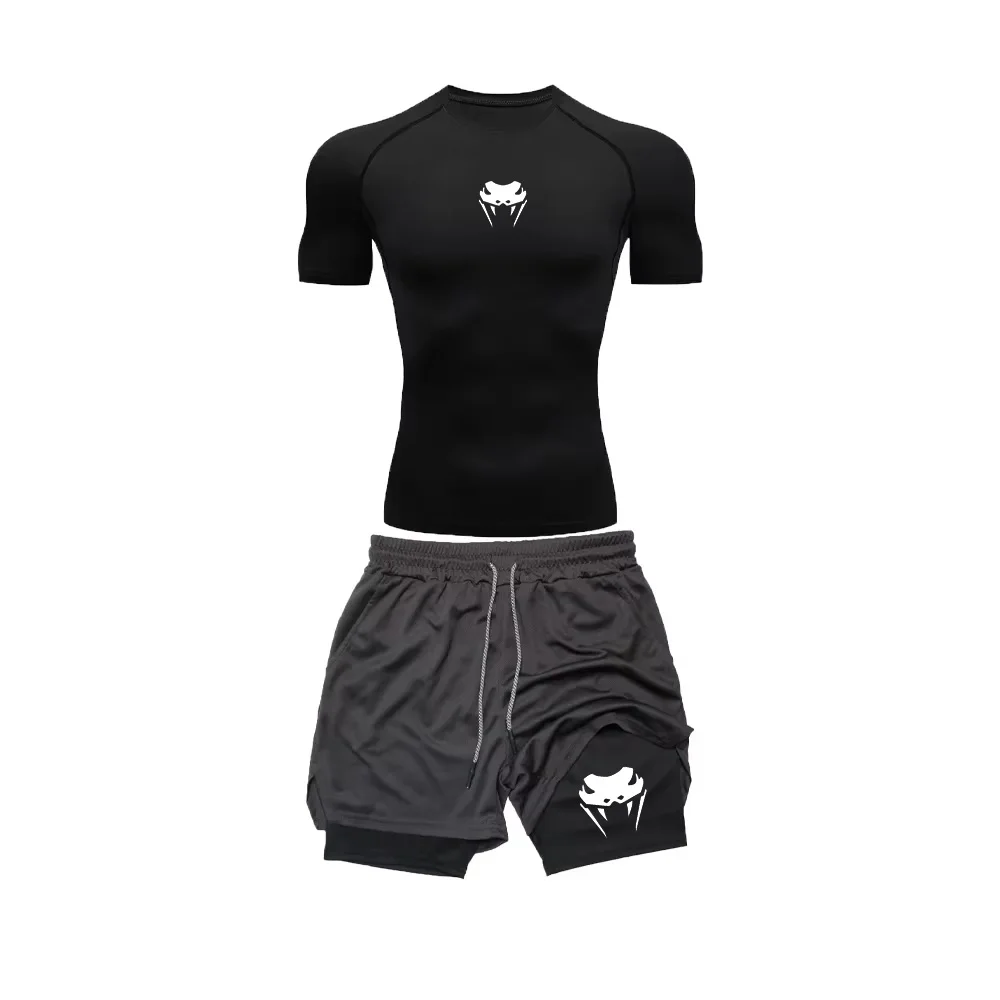 Men's Compression Clothing Sports Fitness Quick-drying Clothing Tight Short-sleeved Anime Double-layer Shorts Summer Suit RL0602
Men's Compression Clothing Sports Fitness Quick-drying Clothing Tight Short-sleeved Anime Double-layer Shorts Summer Suit RL0602