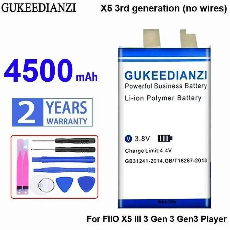 4500 мАч для Fiio X5 Iii 3 Gen Gen3, плеер 3-го поколения, без провода, музыкальная батарея, стабильная, хорошая низкотемпературная производительность
4500 мАч для Fiio X5 Iii 3 Gen Gen3, плеер 3-го поколения, без провода, музыкальная батарея, стабильная, хорошая низкотемпературная производительность