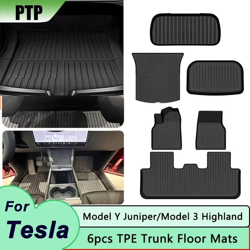 Floor Mats For Tesla Model 3 Highland TPE Cargo Liner Floor Mat Frunk Trunk Mats Model Y Juniper 2025 Car Accessories (Set Of 6)
Floor Mats For Tesla Model 3 Highland TPE Cargo Liner Floor Mat Frunk Trunk Mats Model Y Juniper 2025 Car Accessories (Set Of 6)