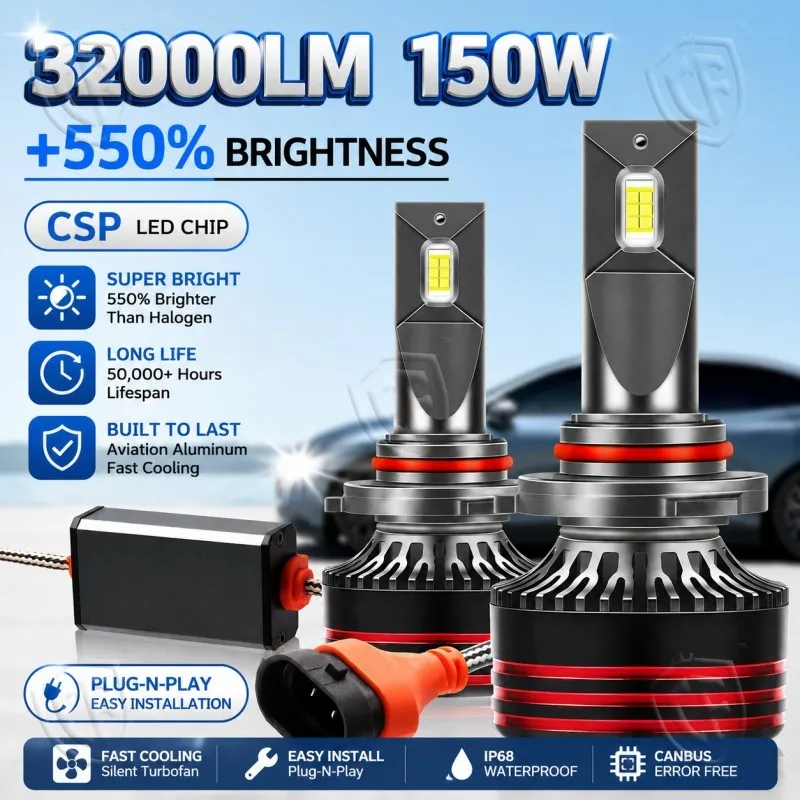CF 2pcs Upgrade 9005/HB3 9006/HB4 H7 H11 H4 H1 LED Headlight Bulbs High Low Beam 130W 23000LM 500% Brighter 6000K Plug-Play Fan
CF 2pcs Upgrade 9005/HB3 9006/HB4 H7 H11 H4 H1 LED Headlight Bulbs High Low Beam 130W 23000LM 500% Brighter 6000K Plug-Play Fan