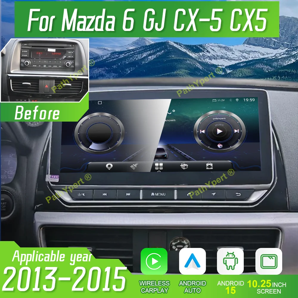 10.25'' Android 15 For Mazda 6 GJ CX-5 CX5 2013 2014 2015 4G Wireless Carplay Auto Car Radio Multimedia Player Touch Screen BT
10.25'' Android 15 For Mazda 6 GJ CX-5 CX5 2013 2014 2015 4G Wireless Carplay Auto Car Radio Multimedia Player Touch Screen BT