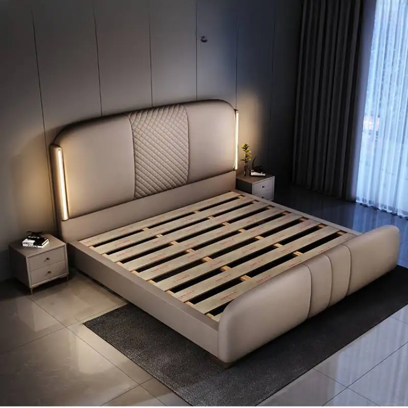 Wood Tall Headboard Bed Frame Double European Style Modern Nightstands Bed Frame Queen Size Bedroom Cama Moderno Lujo Furniture
Wood Tall Headboard Bed Frame Double European Style Modern Nightstands Bed Frame Queen Size Bedroom Cama Moderno Lujo Furniture