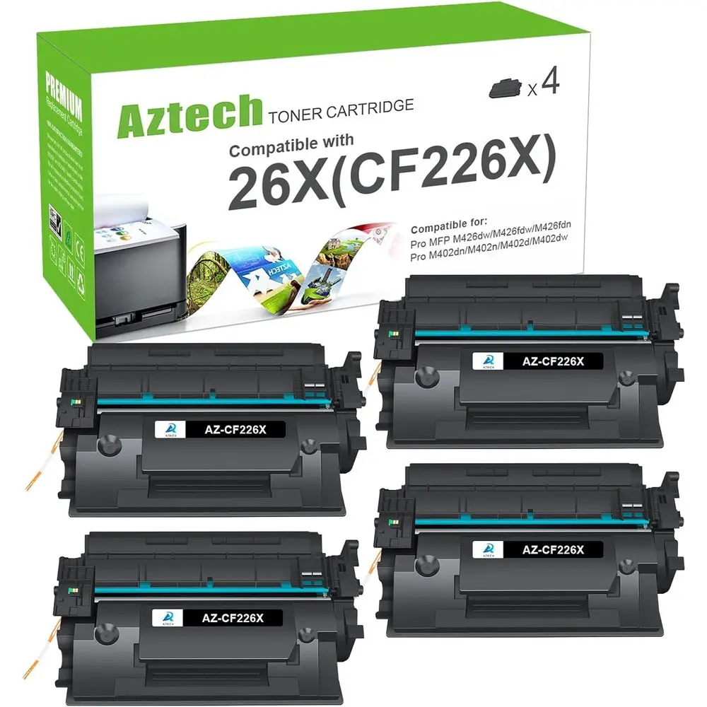 4-Pack Compatible Black Toner Cartridges for LaserJet Pro M402n/M402dw/M402dn/MP/M426dw/M426dn Printers
4-Pack Compatible Black Toner Cartridges for LaserJet Pro M402n/M402dw/M402dn/MP/M426dw/M426dn Printers