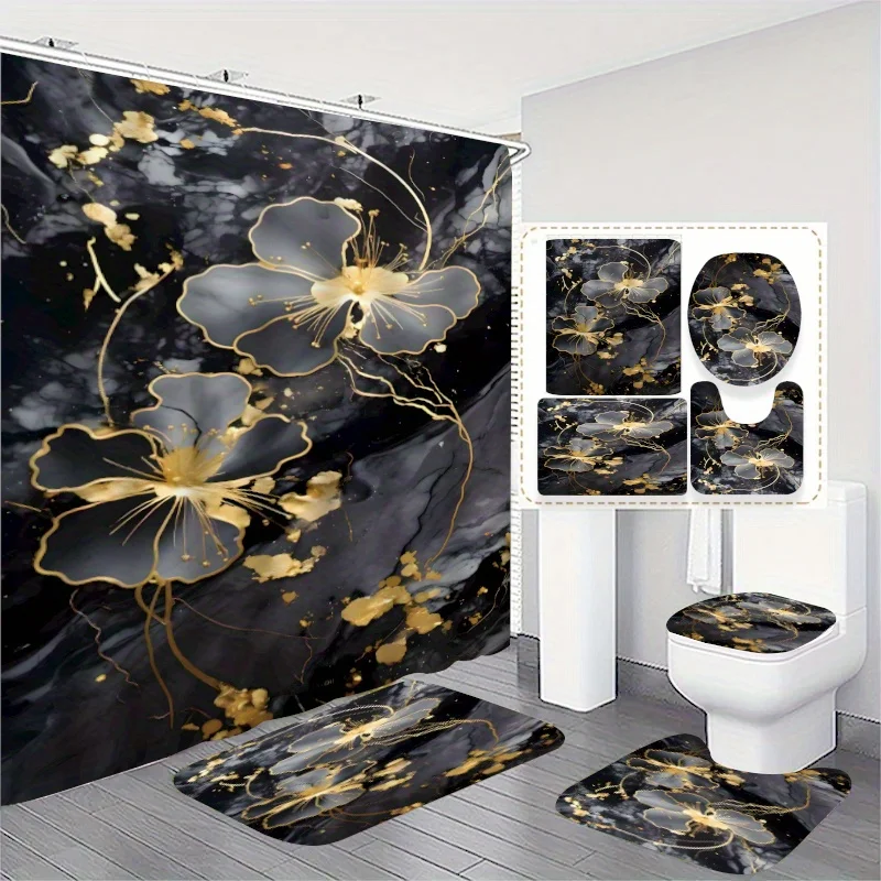 4pcss Bathroom Set Full Marbling Print Pattern, Home Décor Elegant Modern Design, Home Décor Shower Curtain, Complete 4pcss Toil
4pcss Bathroom Set Full Marbling Print Pattern, Home Décor Elegant Modern Design, Home Décor Shower Curtain, Complete 4pcss Toil