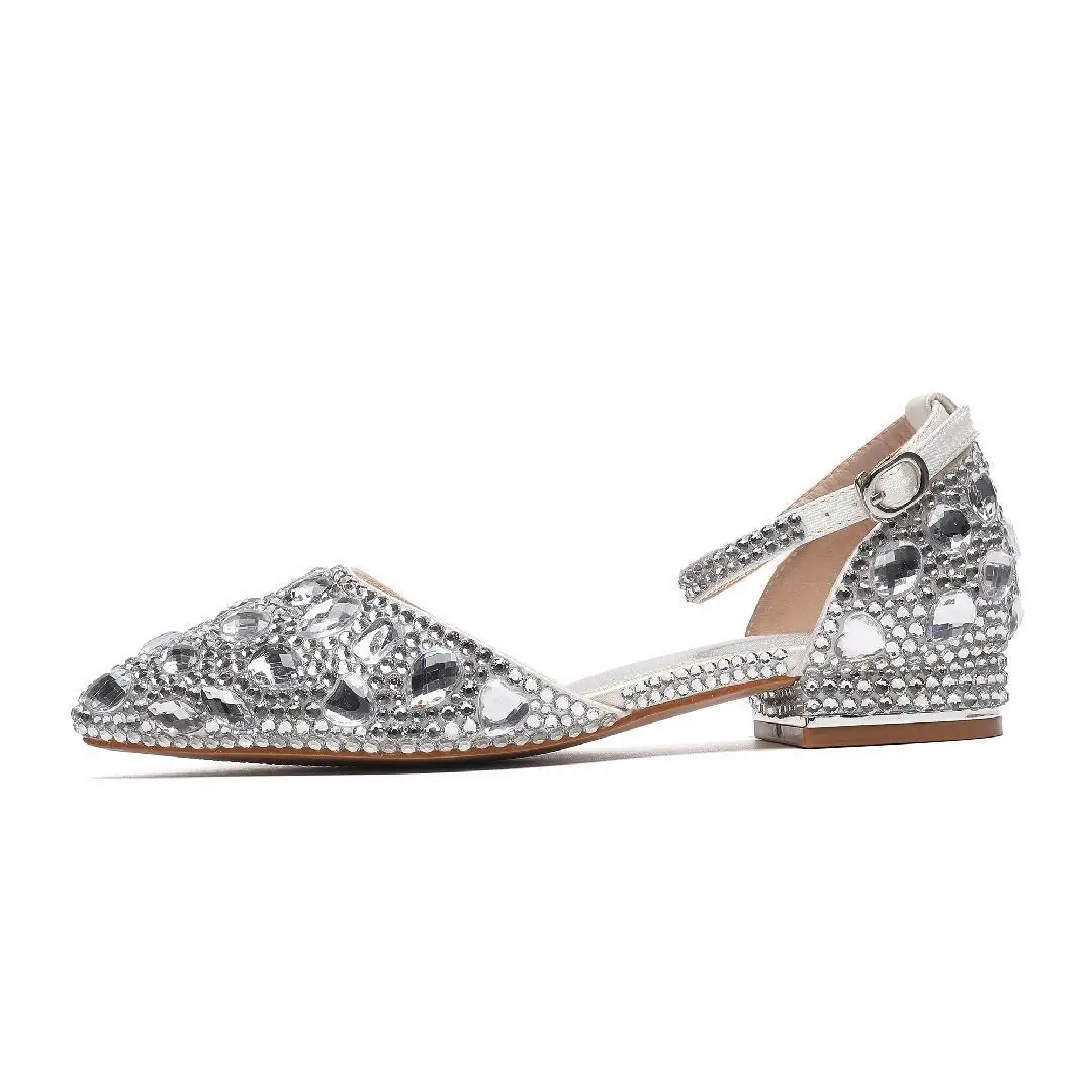 2.5-Centimeter New Flat Casual Pointed Hollow Sandals With Low Heel And Shallow Mouth, Rhinestone Single Button Bridal Shoes For
2.5-Centimeter New Flat Casual Pointed Hollow Sandals With Low Heel And Shallow Mouth, Rhinestone Single Button Bridal Shoes For