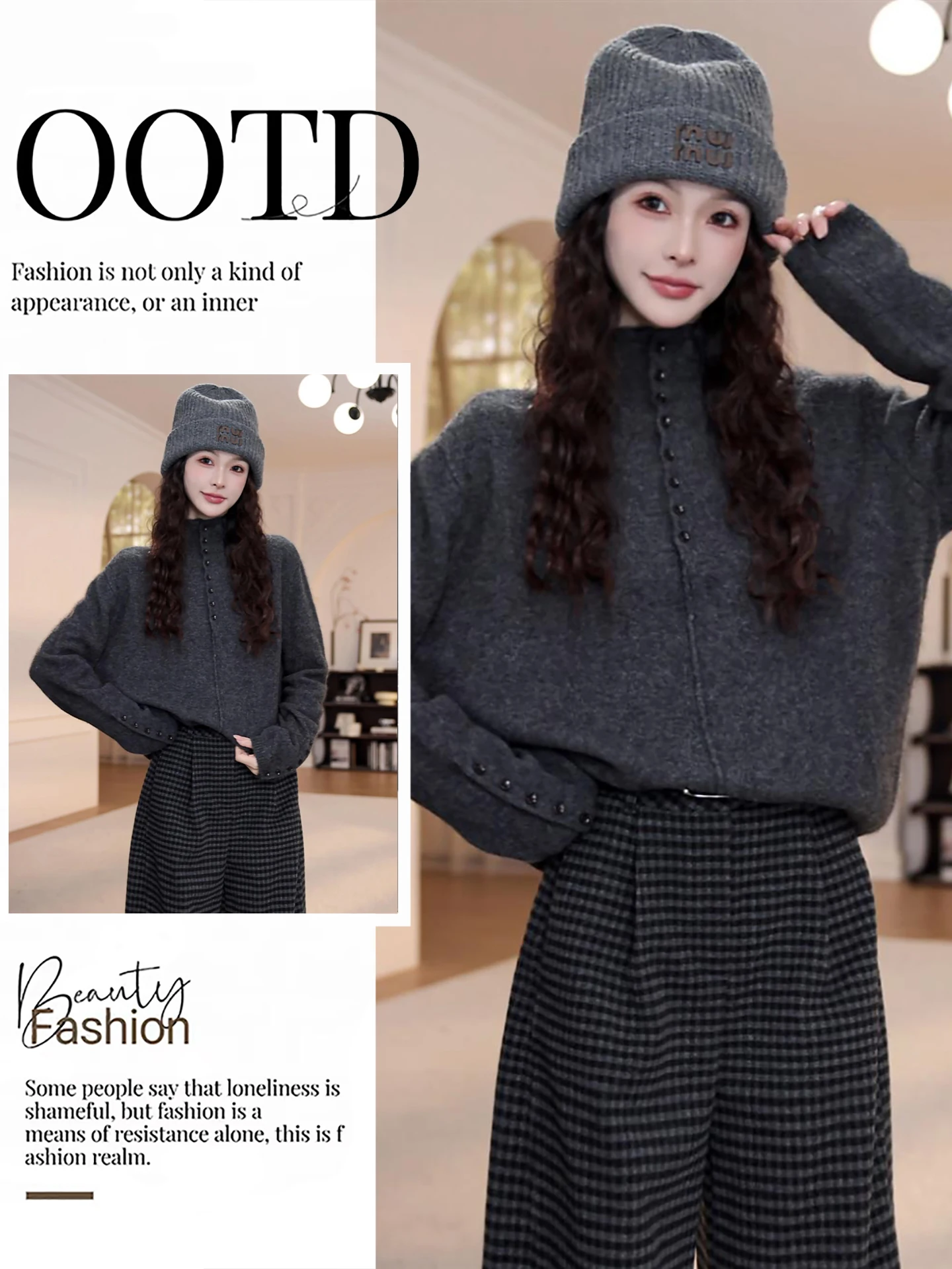 Korean mat Winter Outfit Women's High Waist Plaid Casual Pants Knitted Top f High Collar Two-Piece Set Versatile La...
Korean mat Winter Outfit Women's High Waist Plaid Casual Pants Knitted Top f High Collar Two-Piece Set Versatile La...