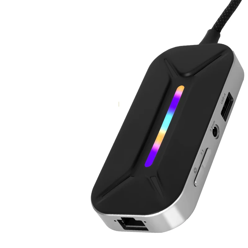 Hub audio interface with 1000Mbps Rj45 HDM network and PD60W charging 3.0
Hub audio interface with 1000Mbps Rj45 HDM network and PD60W charging 3.0