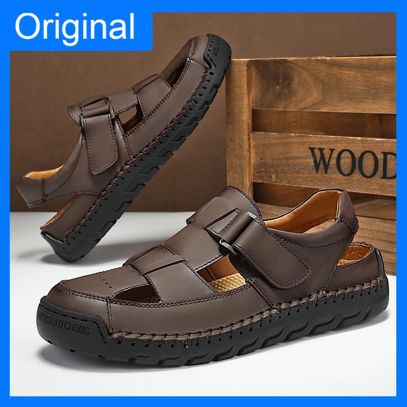 Mens Sandals Hand Sewn Hollow Breathable Comfortable Summer Casual Shoes City Daily Commuting Classic Leather Walking Sandals
Mens Sandals Hand Sewn Hollow Breathable Comfortable Summer Casual Shoes City Daily Commuting Classic Leather Walking Sandals