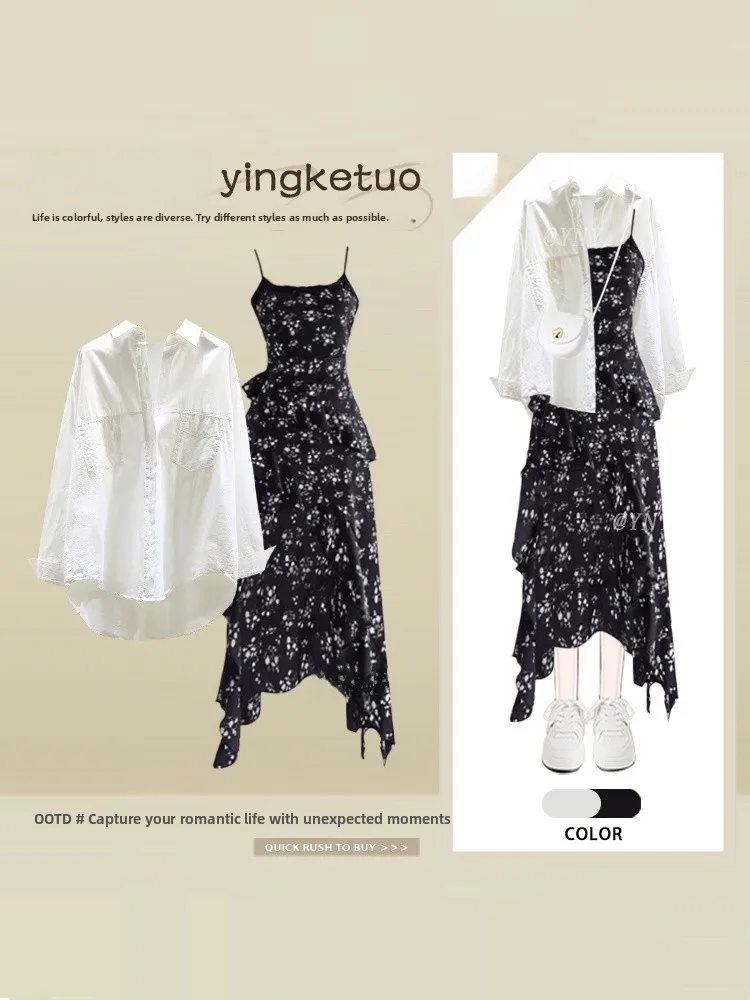 Summer Floral Print Asymmetrical Strap Top And Bottom Set Women's Lightweight Sun Protection Shirt Anti-Aging Trendy Outfit
Summer Floral Print Asymmetrical Strap Top And Bottom Set Women's Lightweight Sun Protection Shirt Anti-Aging Trendy Outfit