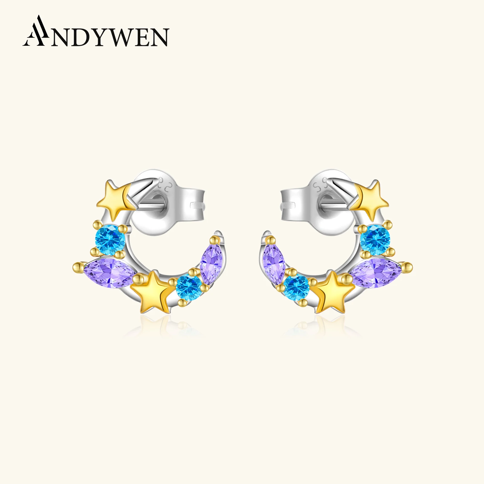 ANDYWEN, новинка, стерлинговое серебро 925 пробы, луна, фиолетовый, синий, циркон, звезда, красочные серьги-гвоздики, пирсинг, женские романтические милые изящные ювелирные изделия
ANDYWEN, новинка, стерлинговое серебро 925 пробы, луна, фиолетовый, синий, циркон, звезда, красочные серьги-гвоздики, пирсинг, женские романтические милые изящные ювелирные изделия