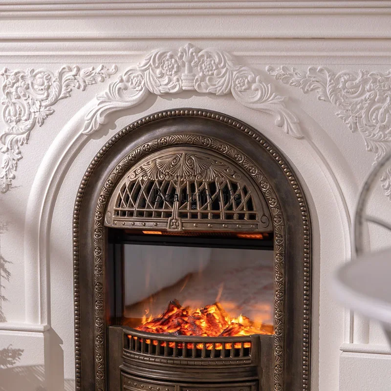 FG17white carved fireplace simulation fire solid wood arched door European villa TV background wall living room decorative cabin
FG17white carved fireplace simulation fire solid wood arched door European villa TV background wall living room decorative cabin