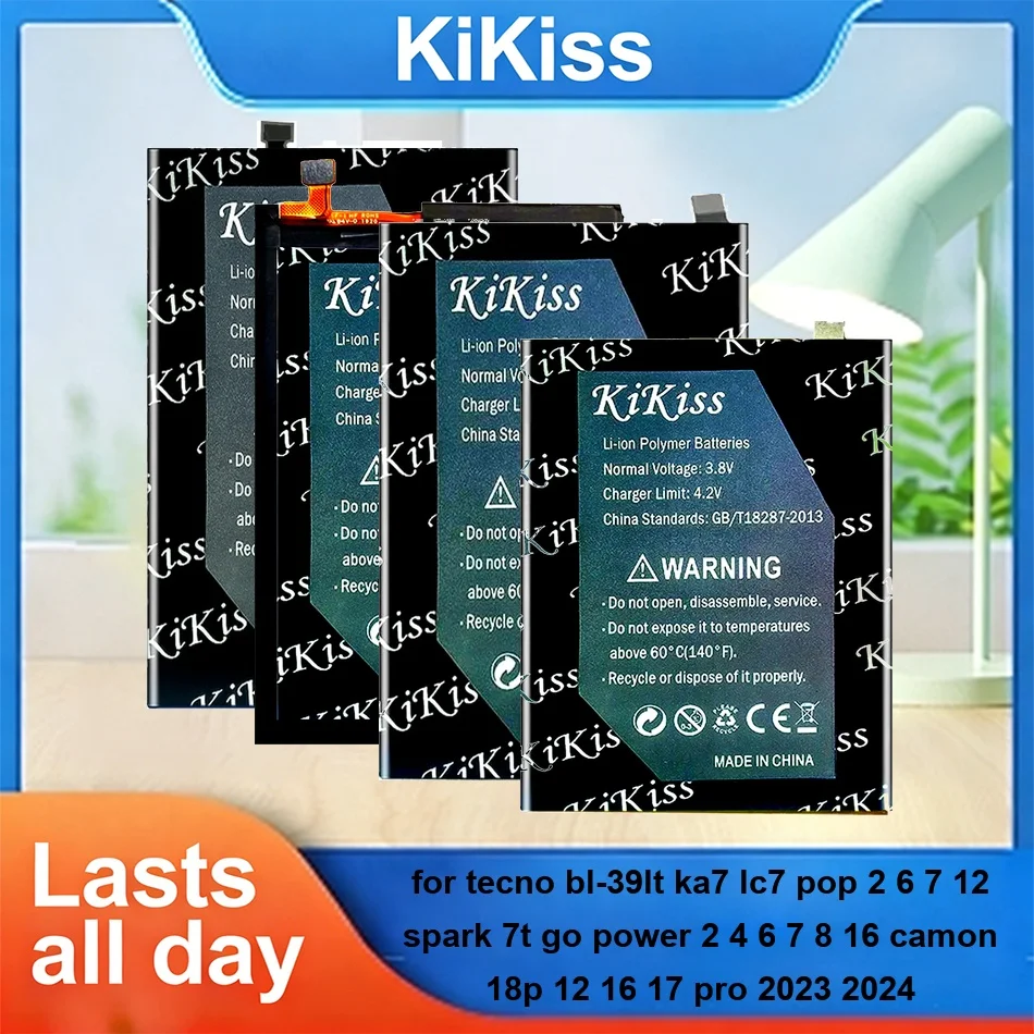 Battery For Tecno BL-39LT KA7 LC7 Pop 2 6 7 12 Spark 7T GO Power 2 4 6 7 8 16 Camon 18P 12 16 17 Pro 2023 2024 BL-49NT BL-49JT
Battery For Tecno BL-39LT KA7 LC7 Pop 2 6 7 12 Spark 7T GO Power 2 4 6 7 8 16 Camon 18P 12 16 17 Pro 2023 2024 BL-49NT BL-49JT