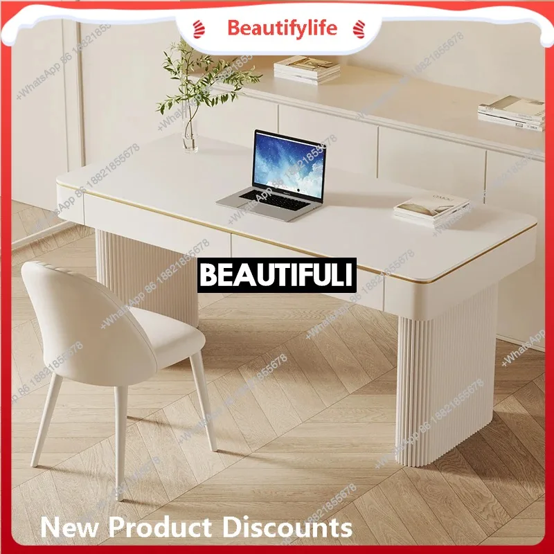 a48 Стол в кремовом стиле Чистый белый рок Доска Домашний современный минималистичный компьютерный стол
a48 Стол в кремовом стиле Чистый белый рок Доска Домашний современный минималистичный компьютерный стол