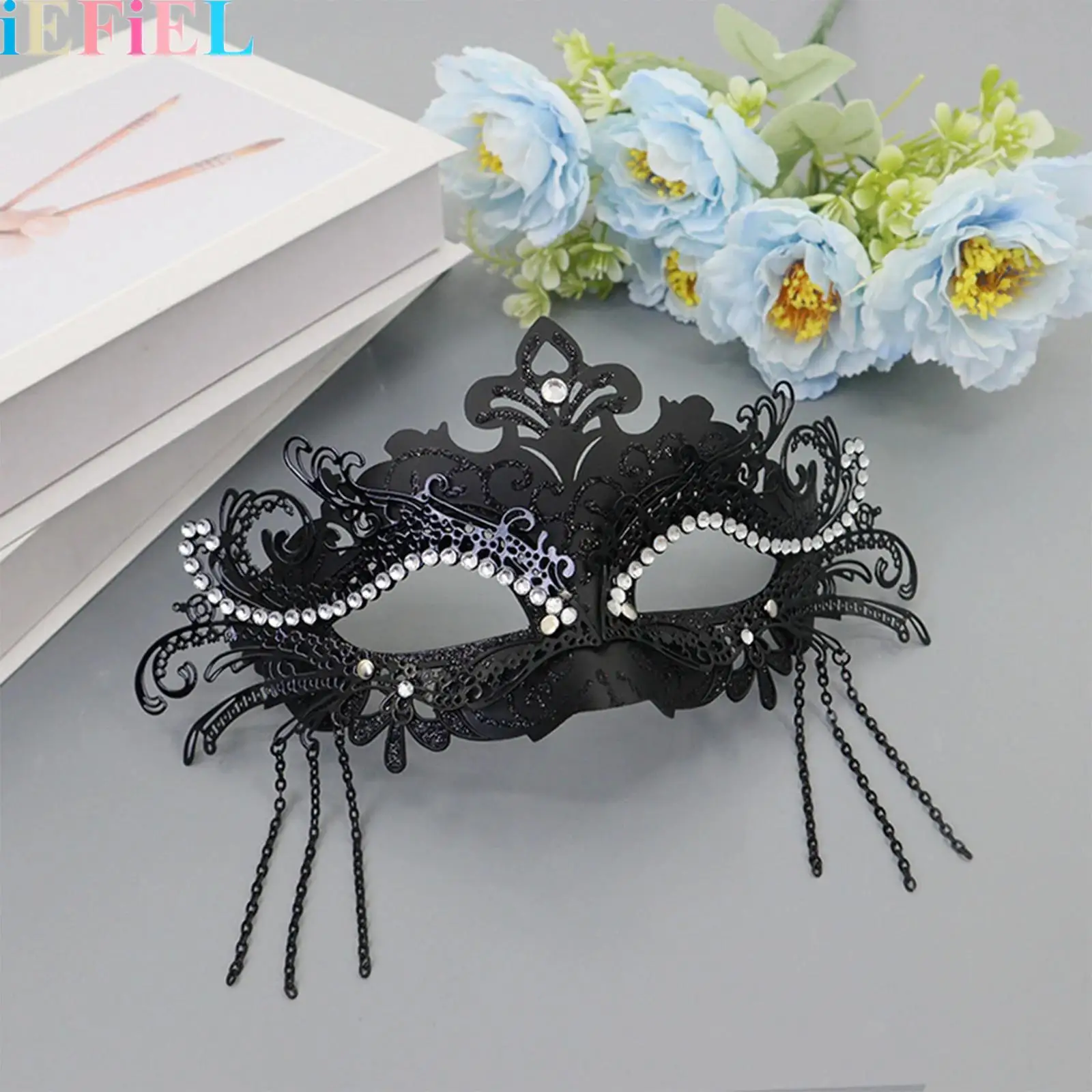 Women Metal Chain Masquerade Mask with Elastic Band Rhinestone Decoration for Carnival Theme Party Costume Ball
Women Metal Chain Masquerade Mask with Elastic Band Rhinestone Decoration for Carnival Theme Party Costume Ball