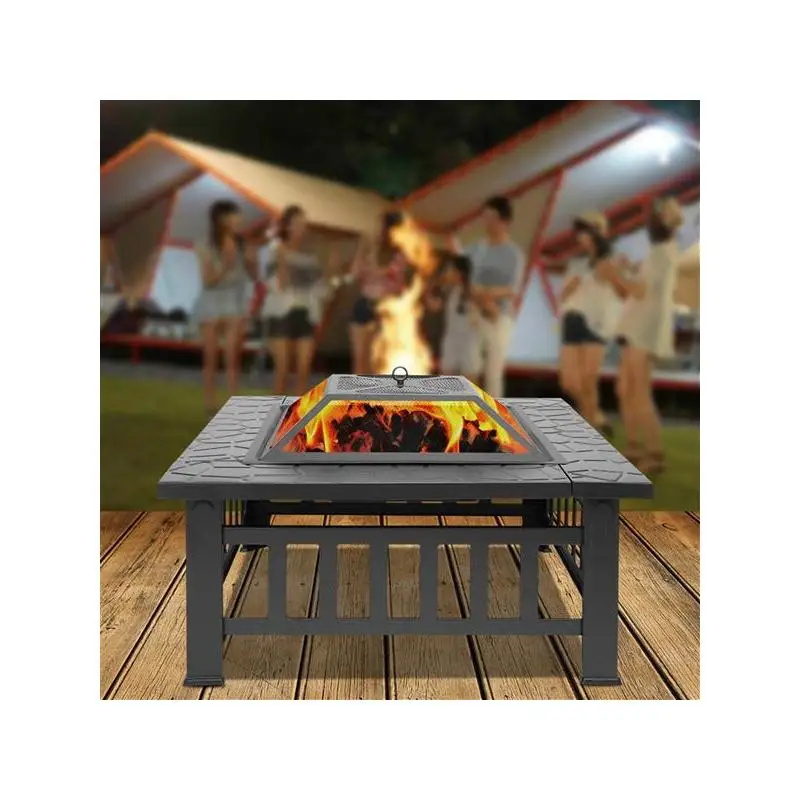 Portable Metal Fire Pit with Accessories, Black, Outdoor Courtyard Use
Portable Metal Fire Pit with Accessories, Black, Outdoor Courtyard Use