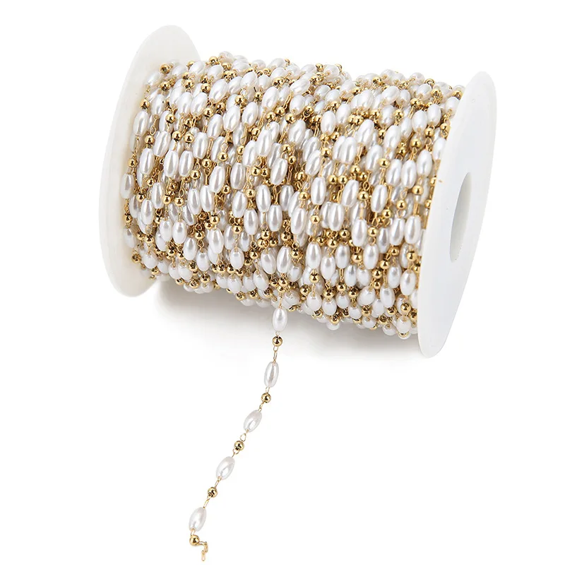 2Meters Stainless Steel Pearl Beaded Necklaces Chains Bracelets Bradde Chain Findings DIY Jewelry Making Accessories Supplies
2Meters Stainless Steel Pearl Beaded Necklaces Chains Bracelets Bradde Chain Findings DIY Jewelry Making Accessories Supplies